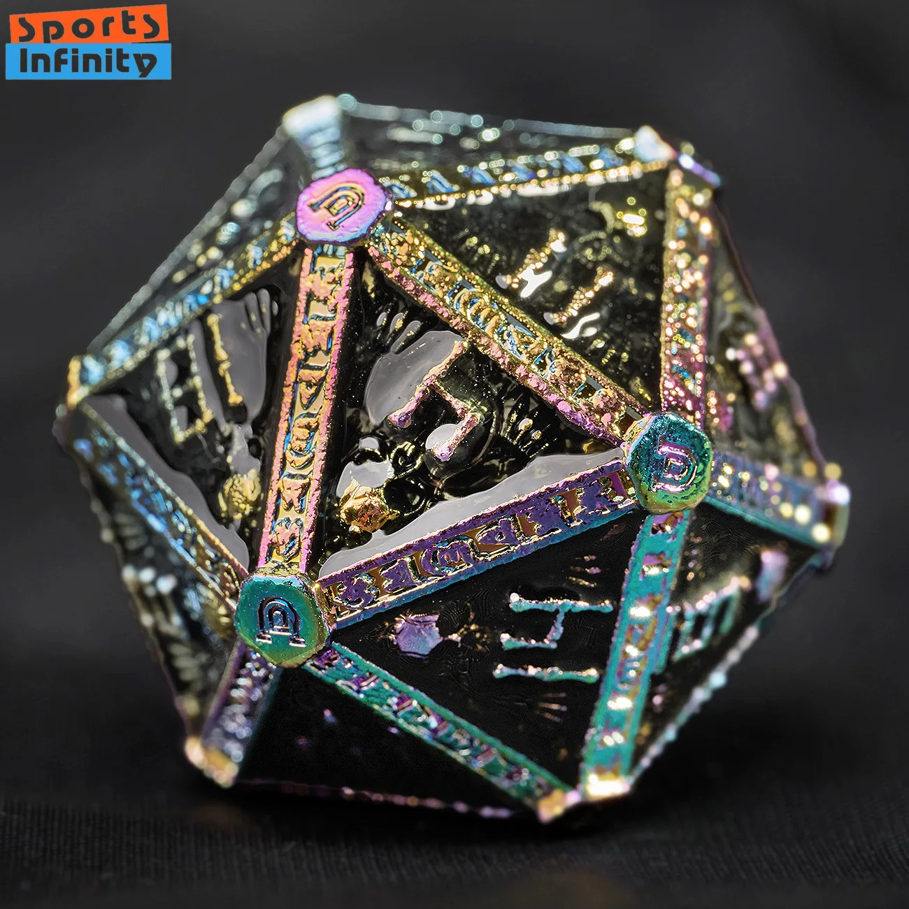 7pcs Metal Wizard Pattern Dice DND COC Running Group TRPG Multi Sided Entertainment Digital Dice D6 Cthulhu Board Game Dice Set