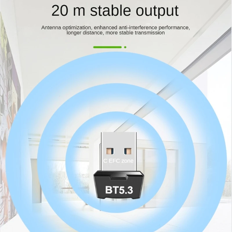 RTL5.3 محول بلوتوث بدون سائق كمبيوتر USB سماعة لاسلكية تعمل بالبلوتوث استقبال الارسال سماعة صوت بلوتوث متينة