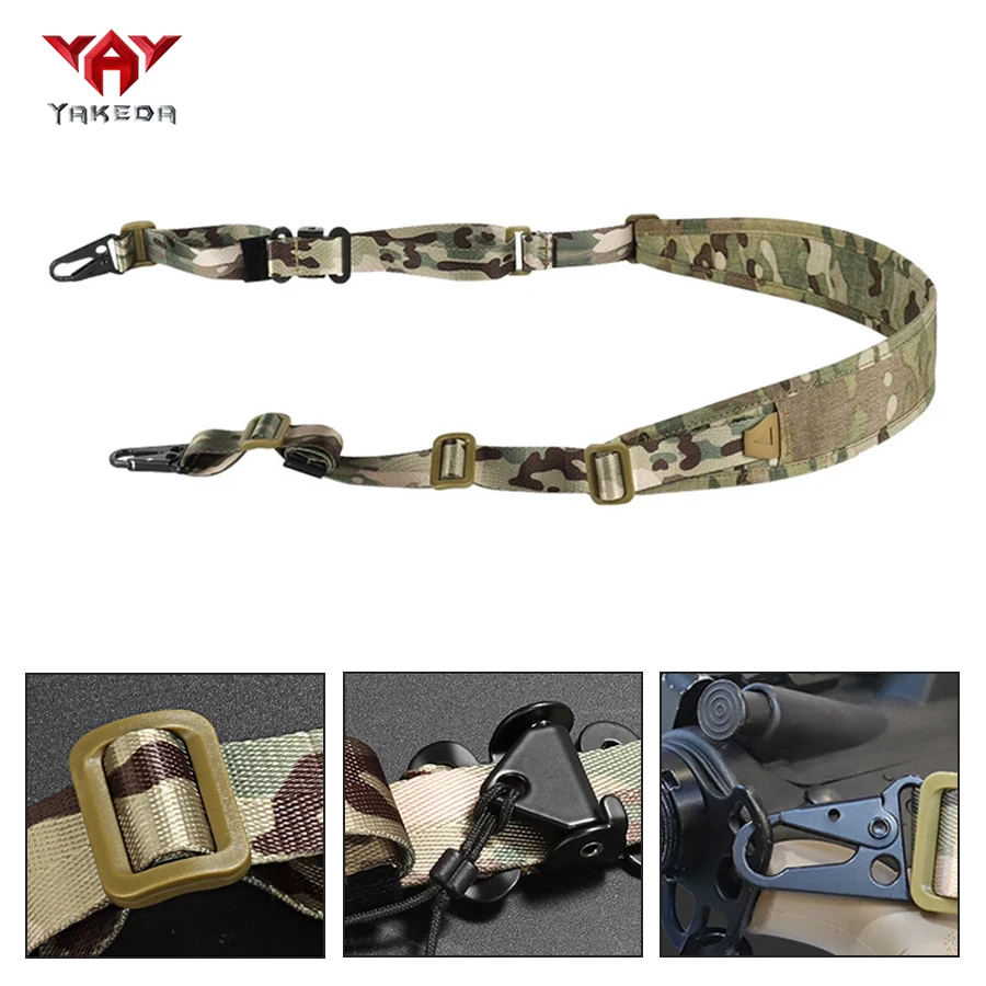 YAKEDA bandoulière diagonale multifonctionnelle à deux points à réglage rapide pour appareil photo, lanière en nylon