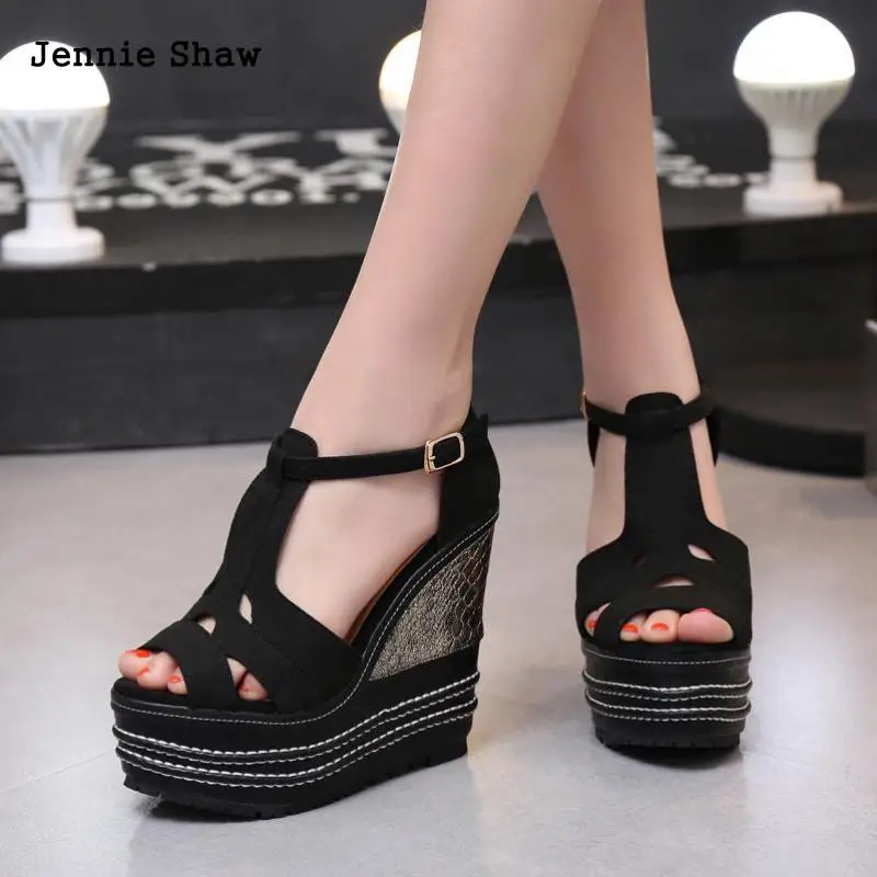 16cm High Heels Sandals Women Platform Sandals Candy Color Shoes For Women Sys-1114