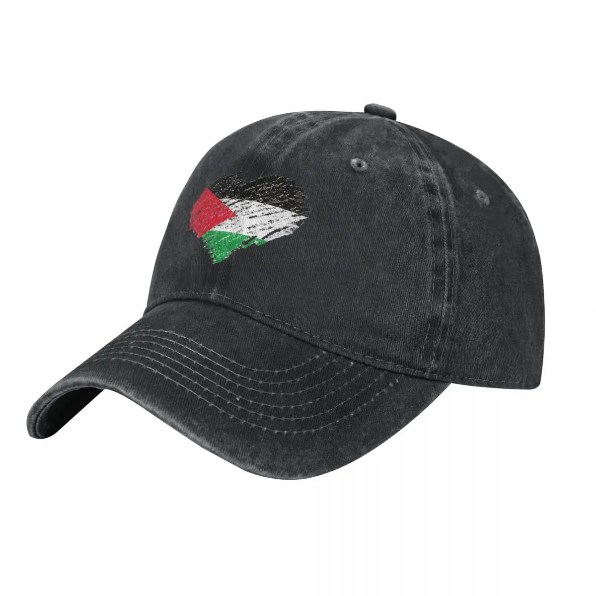 Palestine Multicolor Hat Peaked Women's Cap I Love Flag Scribble Personalized Visor Protection Hats