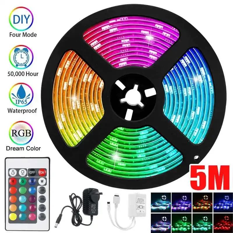 LED Light Strips RGB 3528 IR Remote Controller Flexible BackLight Night light String For Bed