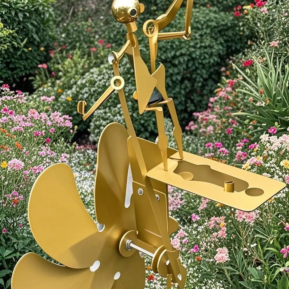 

Креативный металлический барабанщик ручной работы, движение ветряной мельницы, забавный металлический барабанщик, статуя ветряной мельницы, устойчивый к атмосферным воздействиям, винтажный стиль