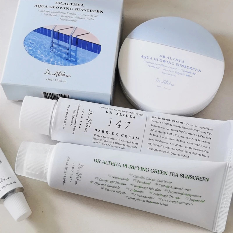 Dr.Althea Green Tea Fresh Sunscreen 345 147 Antioxidant Cream Moisturizing Hydrating Face Repair Cream Korea Skin Care Products