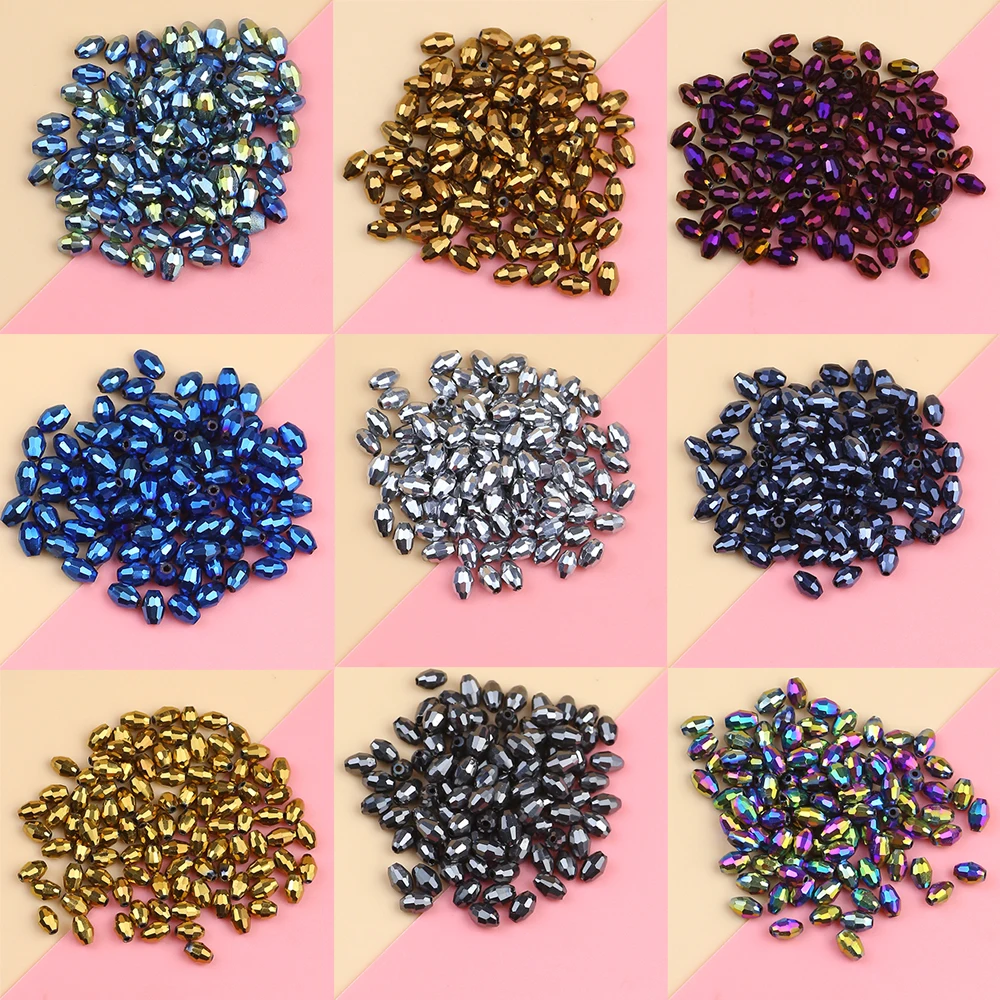 Exquisite Austrian oval mixed color crystal beads 4x6mm/100pcs crystal beads DIY jewelry bracelet necklace