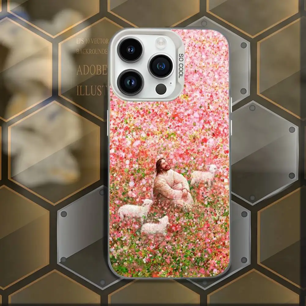 Versículo de la Biblia cristiana Jesús funda de teléfono para iPhone 16,15,14,13,12,11, Mini,Pro,E,MAX blanco caramelo mate cubierta a prueba de golpes