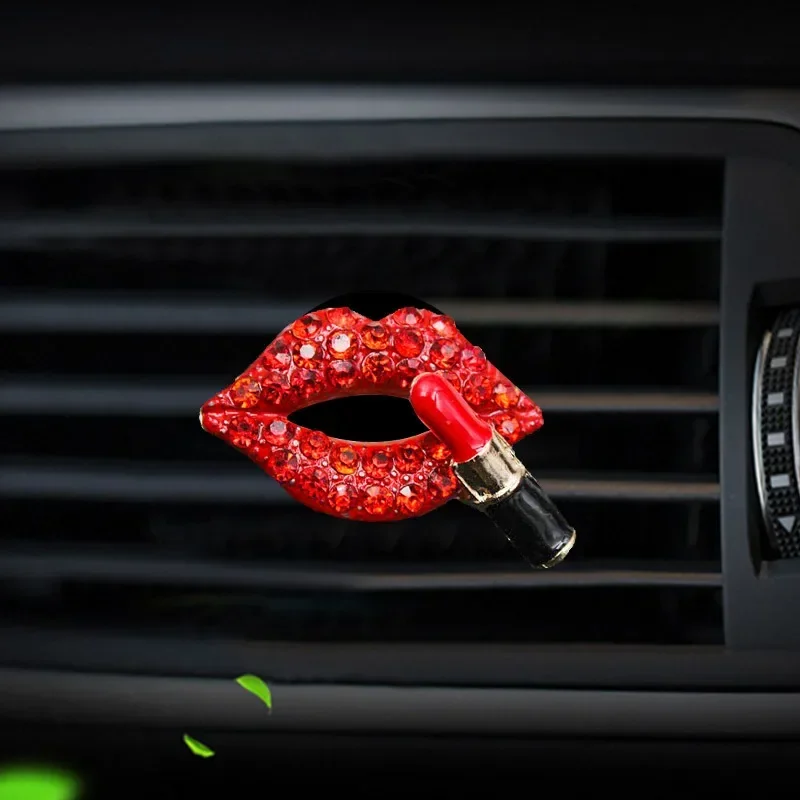 Lips Car Out Trend Perfume Clip Personalized Diamond Car Perfume Clip Creative Solid Aromatherapy Decoration Car Accessories