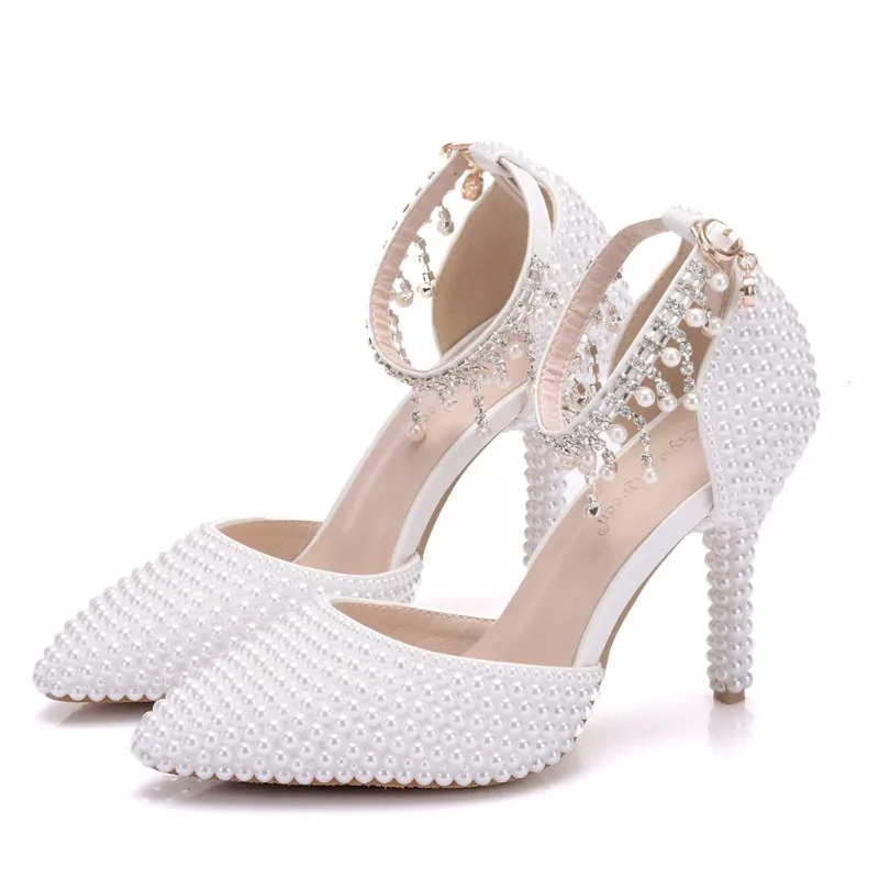 

New Hot Selling Women Shoes Pumps Dress Rhinestone Breathable Hollow Pointed Toe Thin Heels 9CM Women's Wedding High Heels Shoes