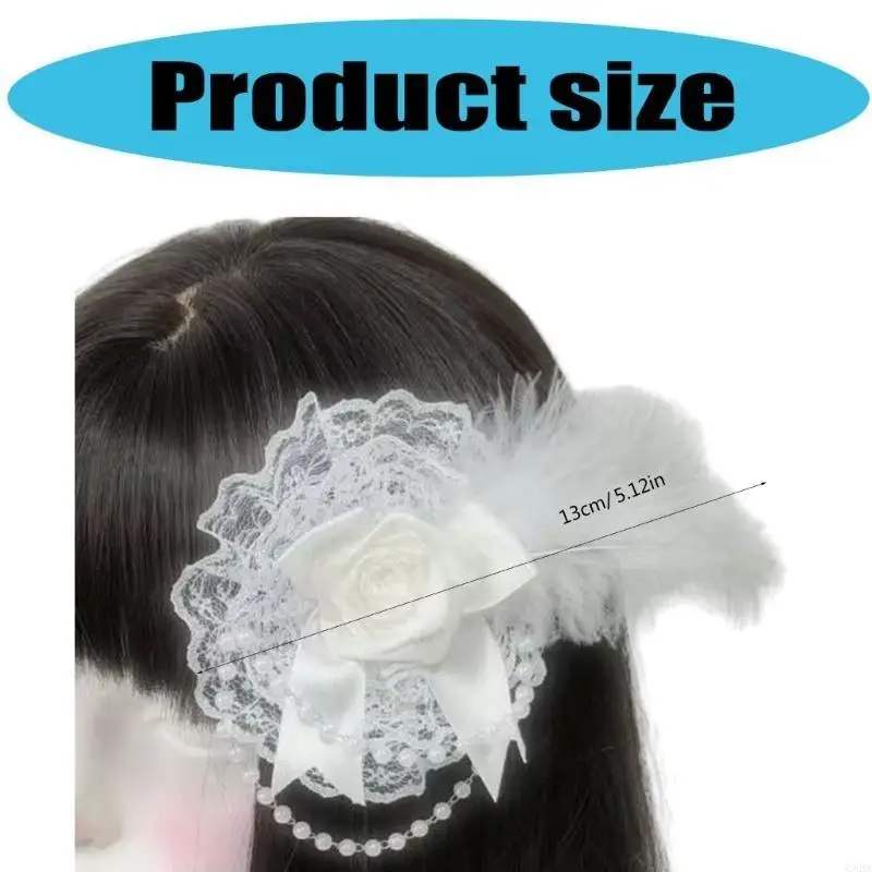

Elegant Fascinator Flapper Clip Feathered Headpiece 1920s Art Hair Accessories 6XDA