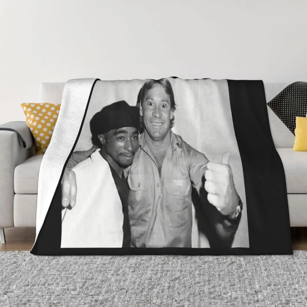 Tupac And Steve Irwin Shakur Crocodile Hunter Present Formal High Quality Farmhouse More Colors New Gift Throw Blanket