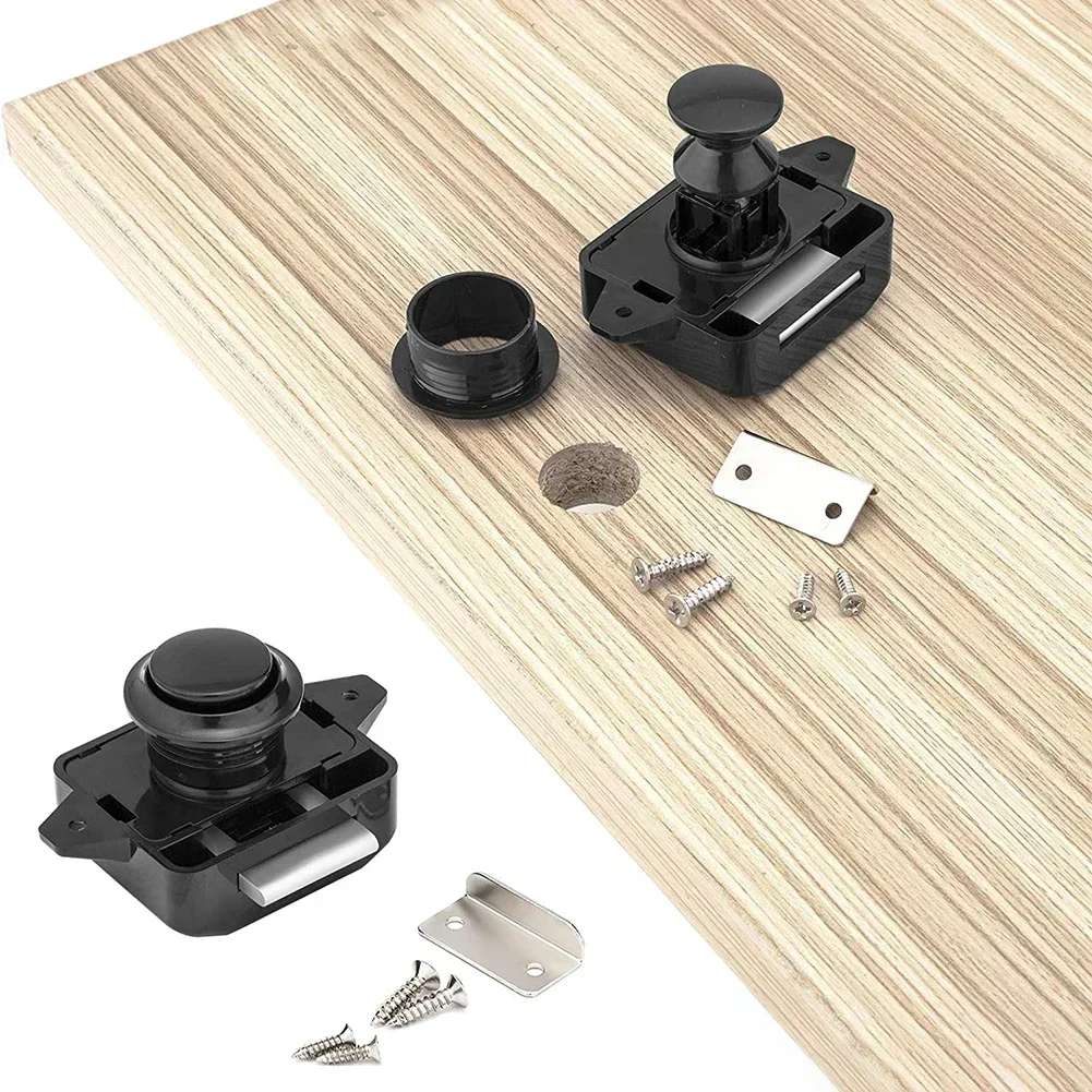 Push Button Catch Lock RV Caravan Boat Camper Motorhome Cabinet Drawer Latch Button Locks For Furniture Hardware