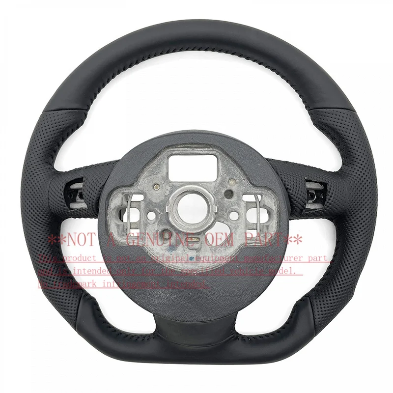 For Audi Steering Wheel Horn Cover A6 C7 S Mark Half Perforated Black Line No Button No Paddle Style Decorative Cover