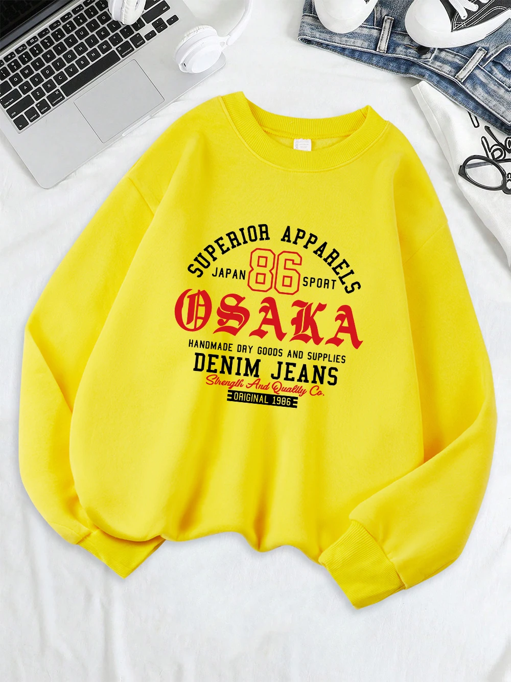 Giappone Sport Forze e Qualily Stampe Felpa da donna O-Collo Felpa con cappuccio casual in pile sciolto Top caldi Abiti comodi invernali