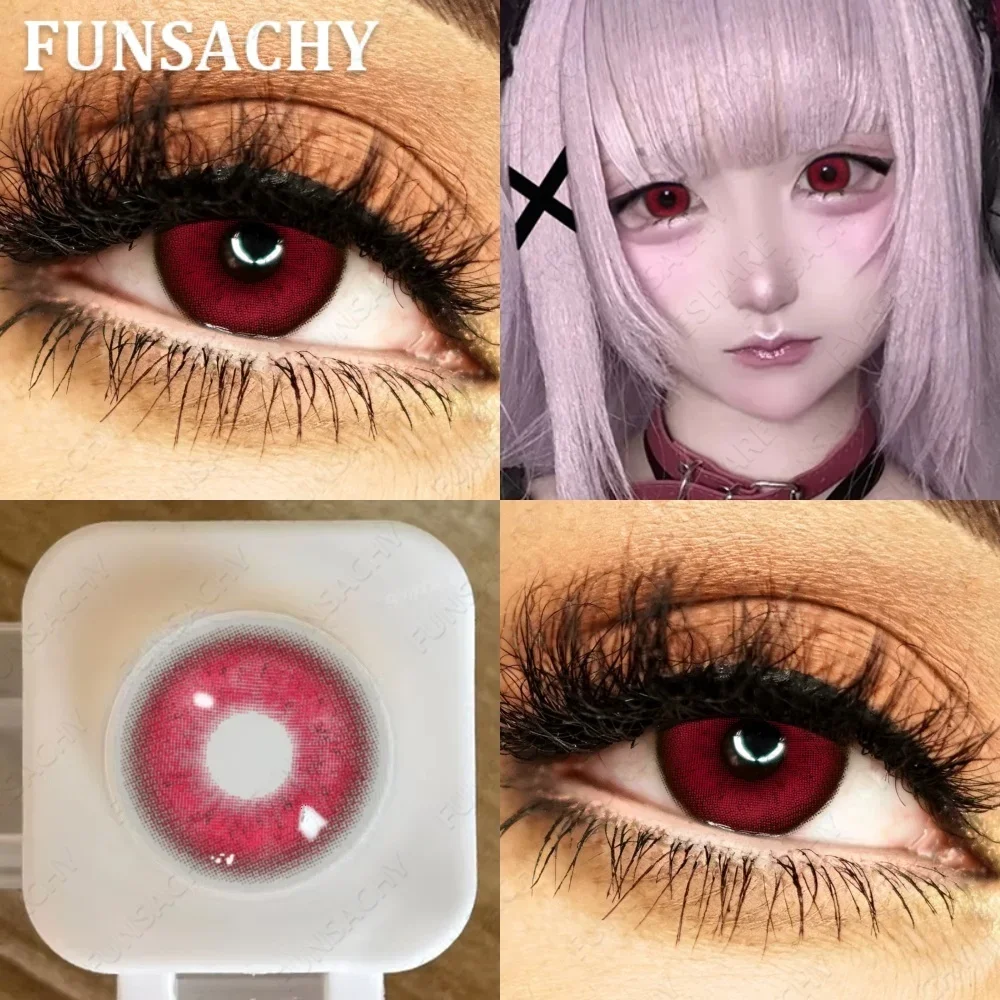 FUNSACHY 2 Stück Froya Cosplay Kontaktlinsen für Halloween, grüne und lila Linsen, Anime-Cosplay-Make-up, weiche Kontaktlinsen, rote Vampir-Augen-Kontaktlinsen. – Detail 11