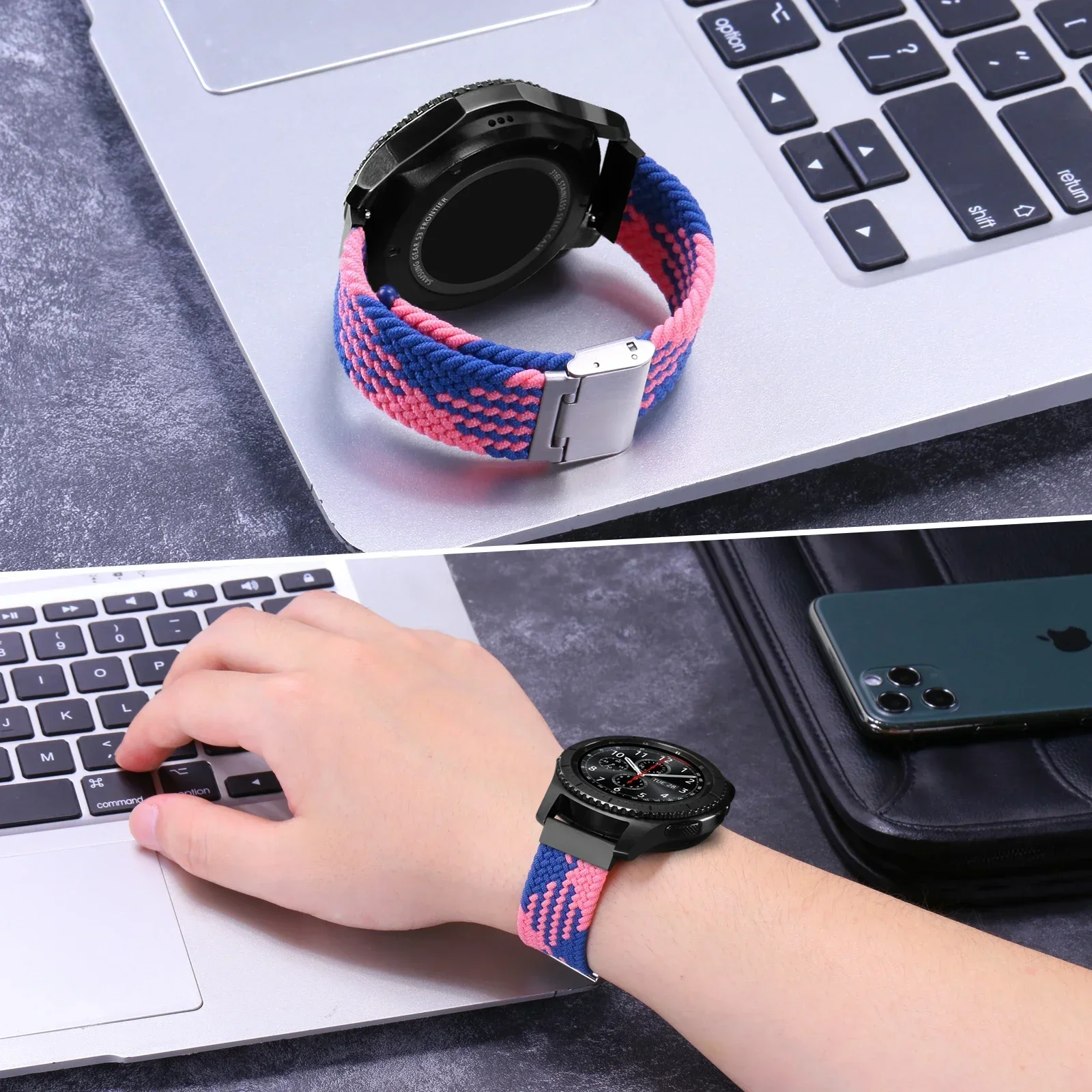 20mm 22mm Nylon strap for Samsung Galaxy Watch 4/5 44mm 40mm 6 classic 43mm 47mm Braided bracelet Galaxy watch 5 Pro 45mm Band image 4