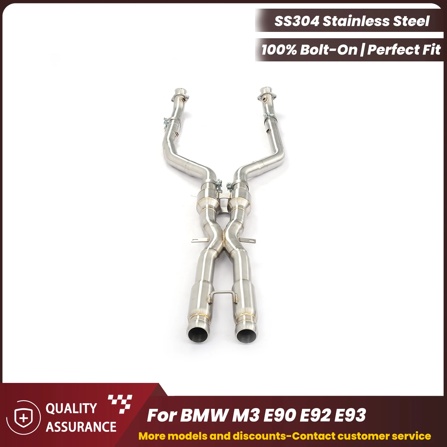 

Спортивная средняя труба из нержавеющей стали ECCF с каталитическим нейтрализатором для BMW M3 E90 E92 E93: улучшение звука выхлопа и повышение производительности