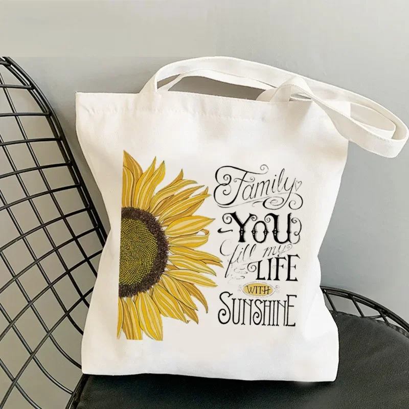 

Don't Over Think It Flower Printed Pattern Thick Cotton Canvas Bag Popular Style Zipper Single Shoulder Shopping Bag Tote Ba