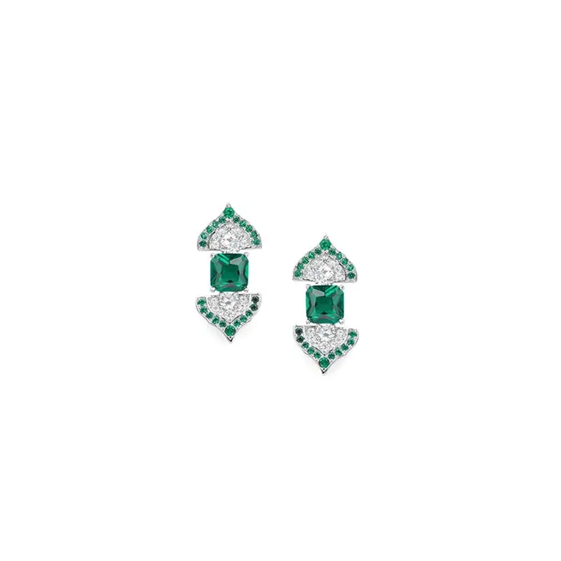

*ABAB Light Luxury Vintage Emerald Earrings Women Jewelry Earrings Accessories Great Gift for Mother Lover