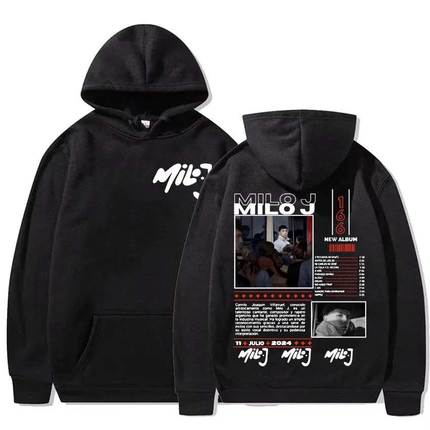 Rapper Milo J 511 Music Album Tour Hoodie Harajuku Streetwear Oversized Sweatshirt Men Women Retro Hip Hop Gothic Casual Hoodies