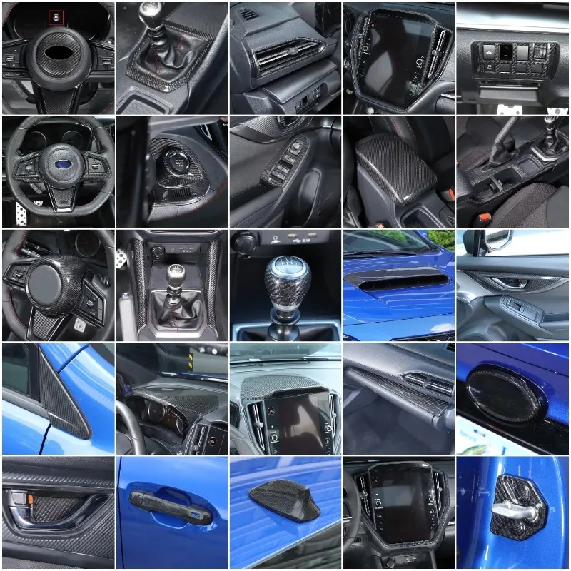 For Subaru WRX Levorg 22-25 Real Carbon Fiber Car Navigation Screen Gear Glass Lift Panel Frame Cover Trim Interior Accessories