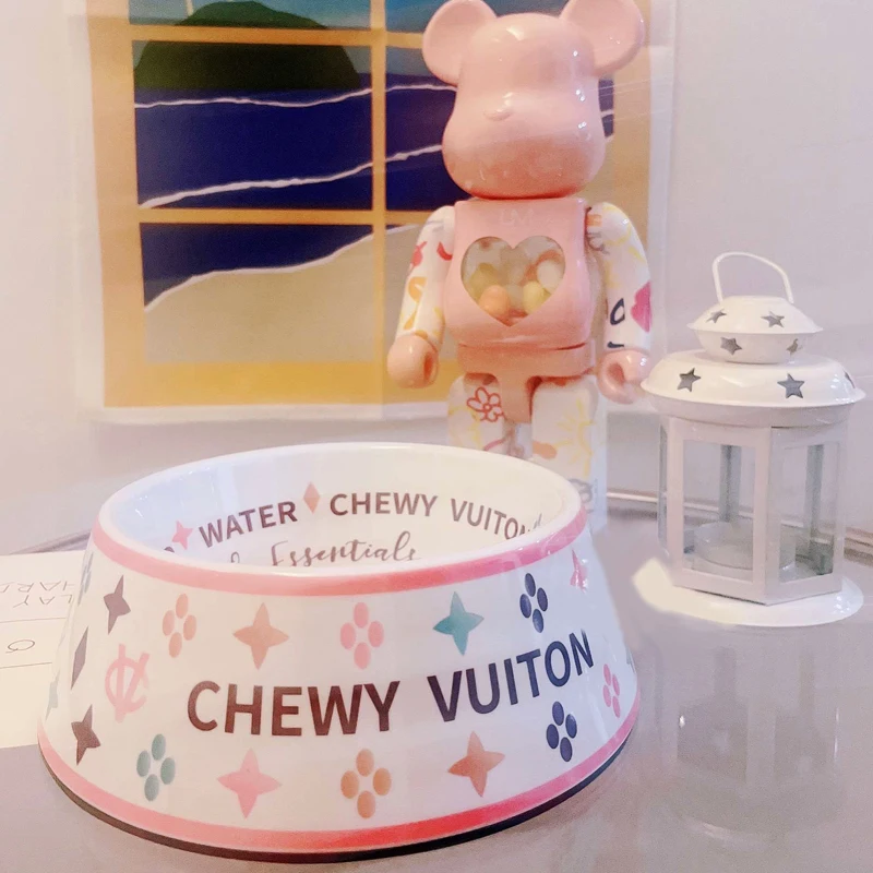 

Luxury Brand Designer Dog Bowl Ceramics Bowls Placemat Puppy Cat Feeder Non-slip Crash French Bulldog Bowl For Small Dogs