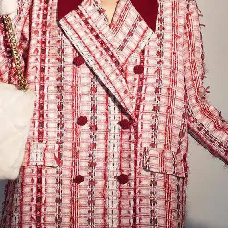 

Women's High-End Red Jacket 2025 Autumn Winter New Style Unique Temperament Fashionable Outerwear for Ladies