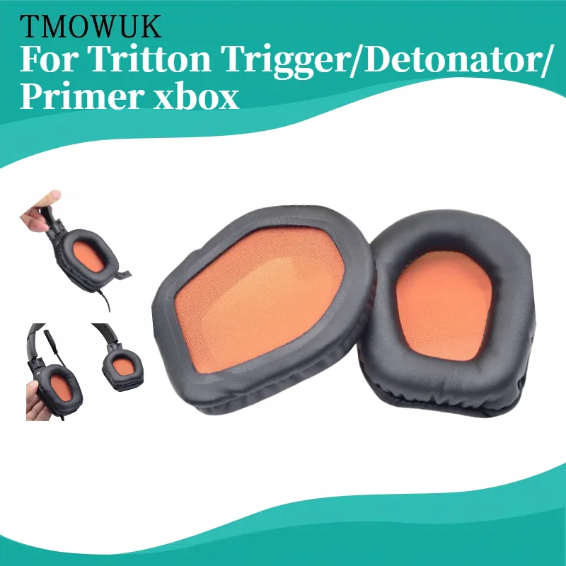 

TMOWUK Ear pads For Tritton Trigger/Detonator/Primer xbox Headphones Memory Foam Ear Cushions Earpads Leather case Earmuff