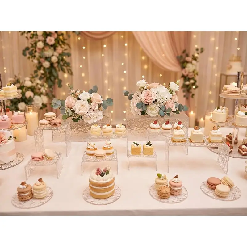 

13pcs Acrylic Cupcake Holder Dessert Display Stand U-shape Cake Tray For Wedding Candy Bar Baby Shower Birthday Party Decoration