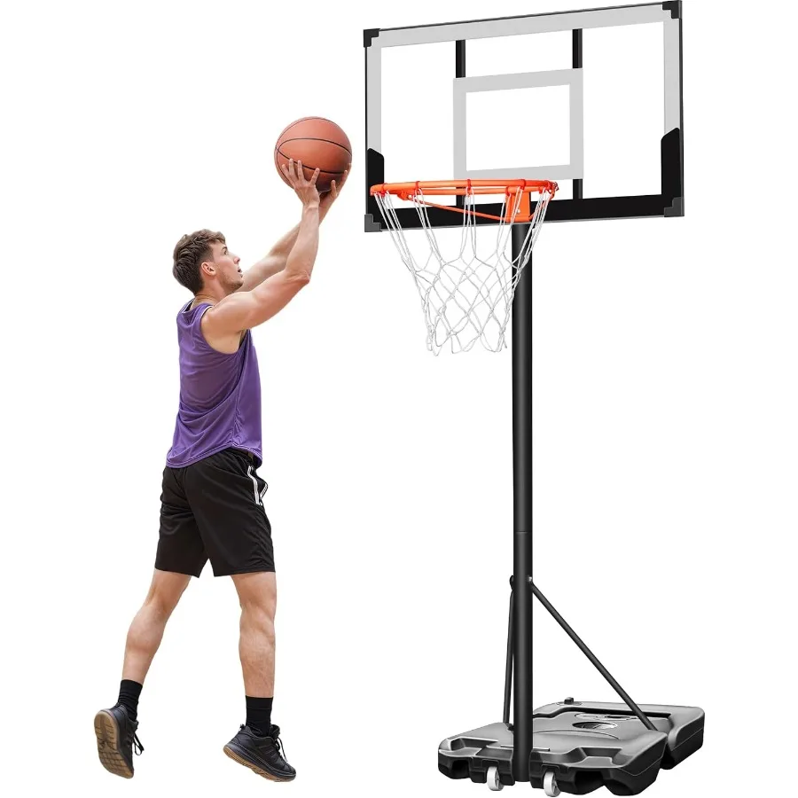 Aro de baloncesto para exteriores, 3.310 pies, 5sRapidAdjustable, 40 y 44 pulgadas, tablero inastillable, Base agrandada, portería de aro de baloncesto portátil