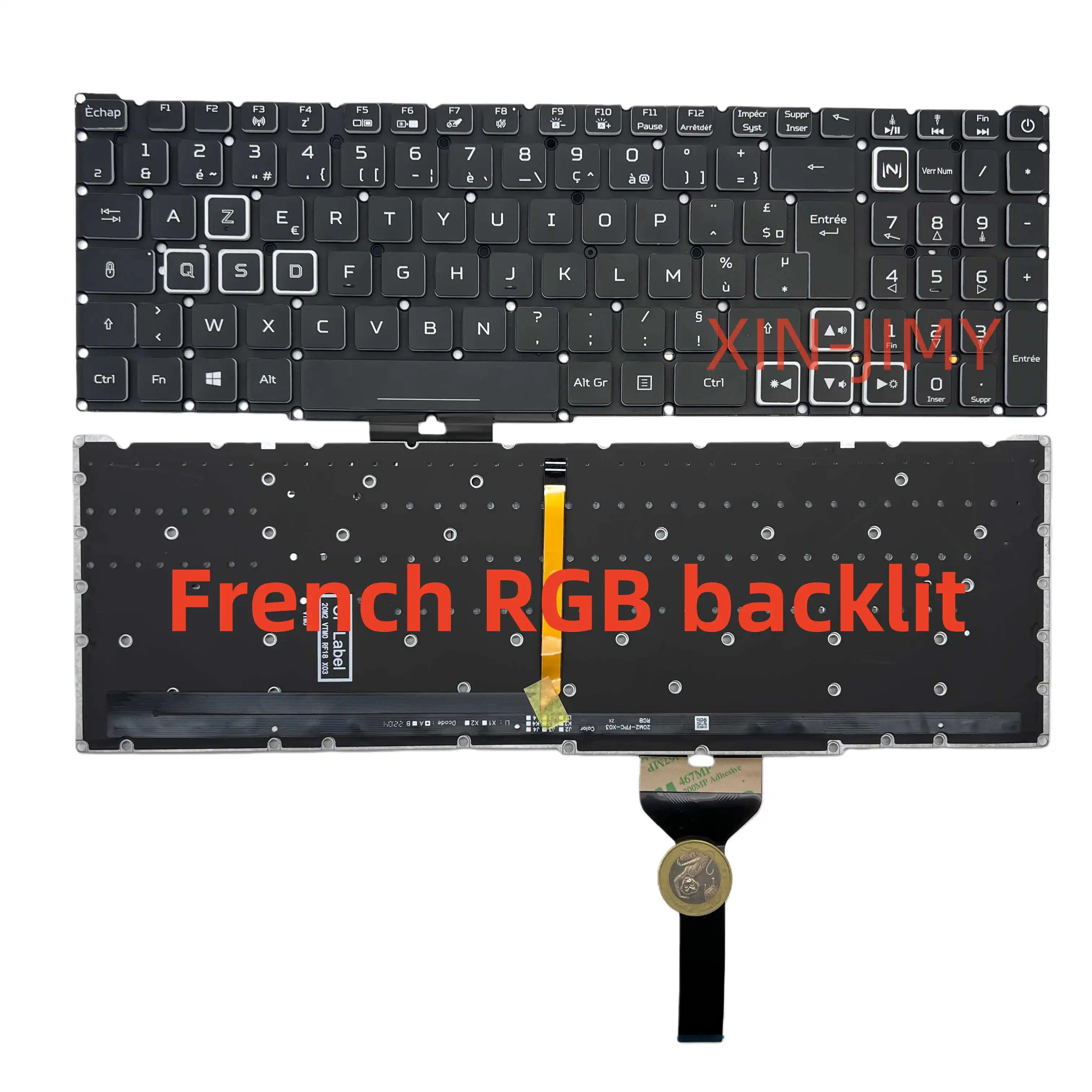 

Черная клавиатура с французской раскладкой и RGB-подсветкой для Acer Nitro AN515-56 AN515-57 AN515-58 AN517-41 AN517-54