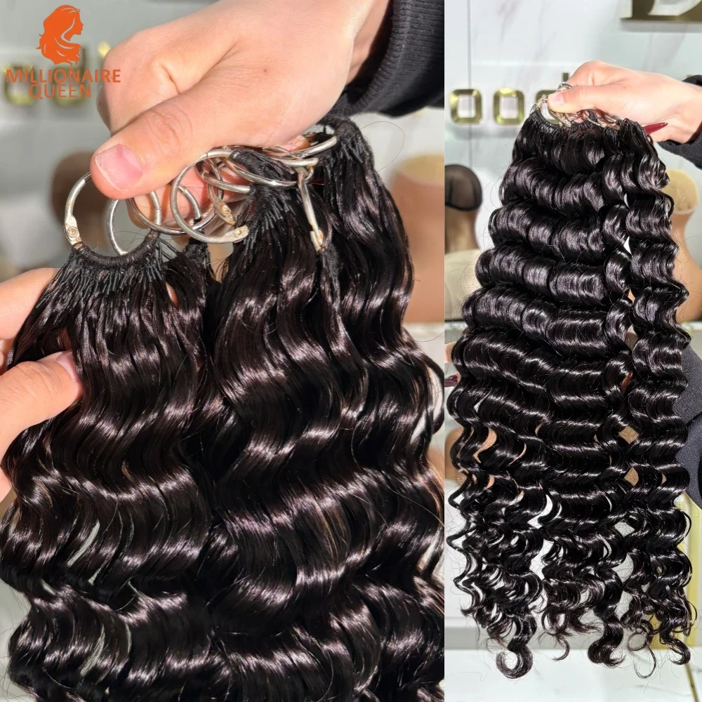 المليونير الملكة 15A موجة عميقة الكروشيه ريشة شعر مستعار بشري 100% شعر الإنسان Knotless الكروشيه الشعر التمديد للنساء #2
