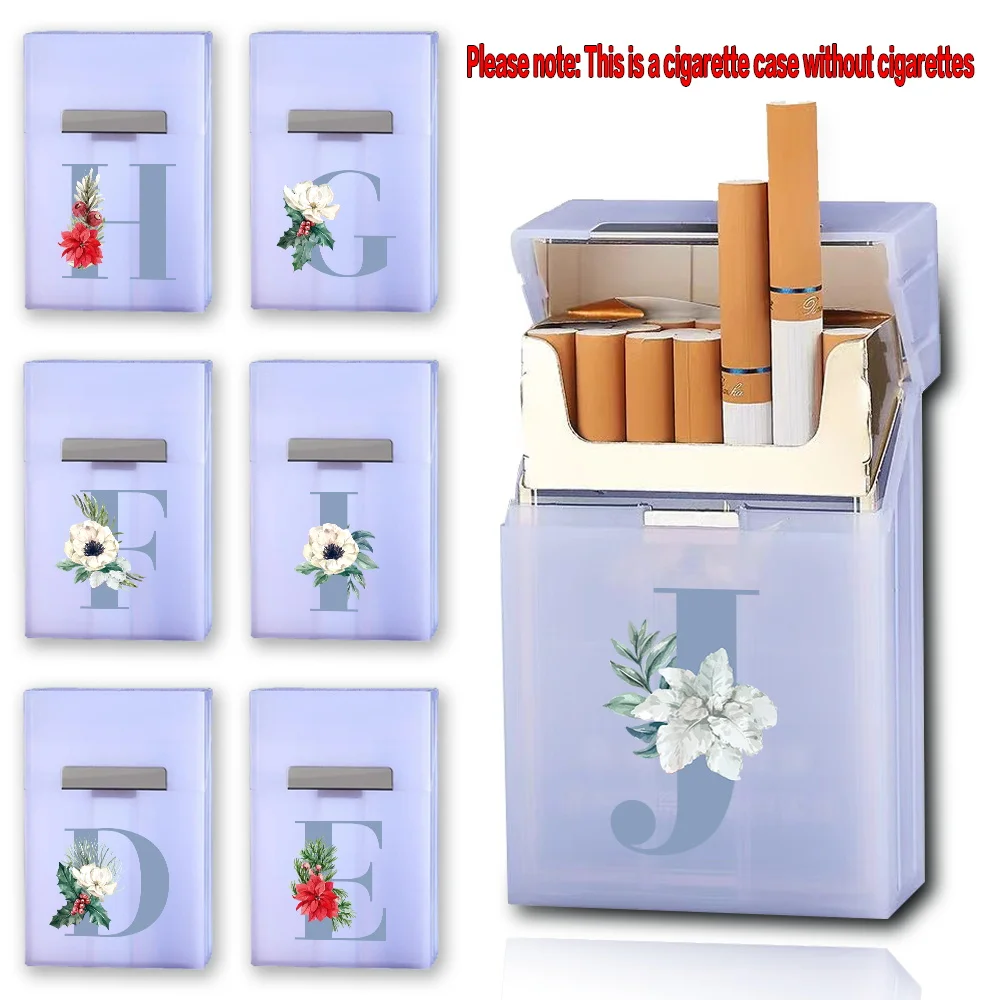 

Portable Plastic Cigarette Storage Box Waterproof Cigarette Storage Case Smoke Accessories Protective Cover Blue Letter Pattern