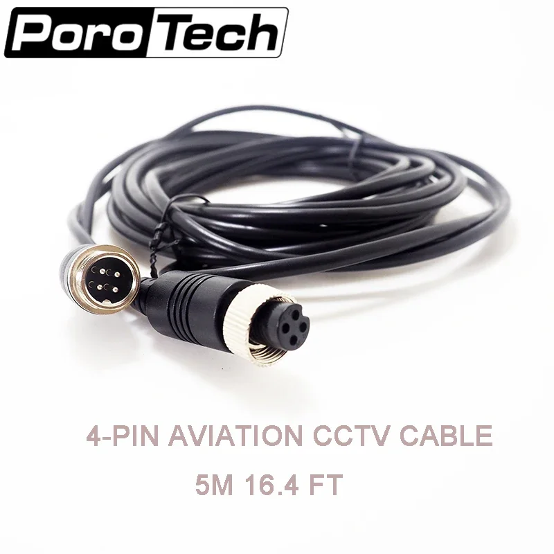 AC-5M 5pcs/lot Aviation Cable 4-Pin Aviation Extension Connector Video Audio Cable Four Core Video Premium Cable for CCTV Camera