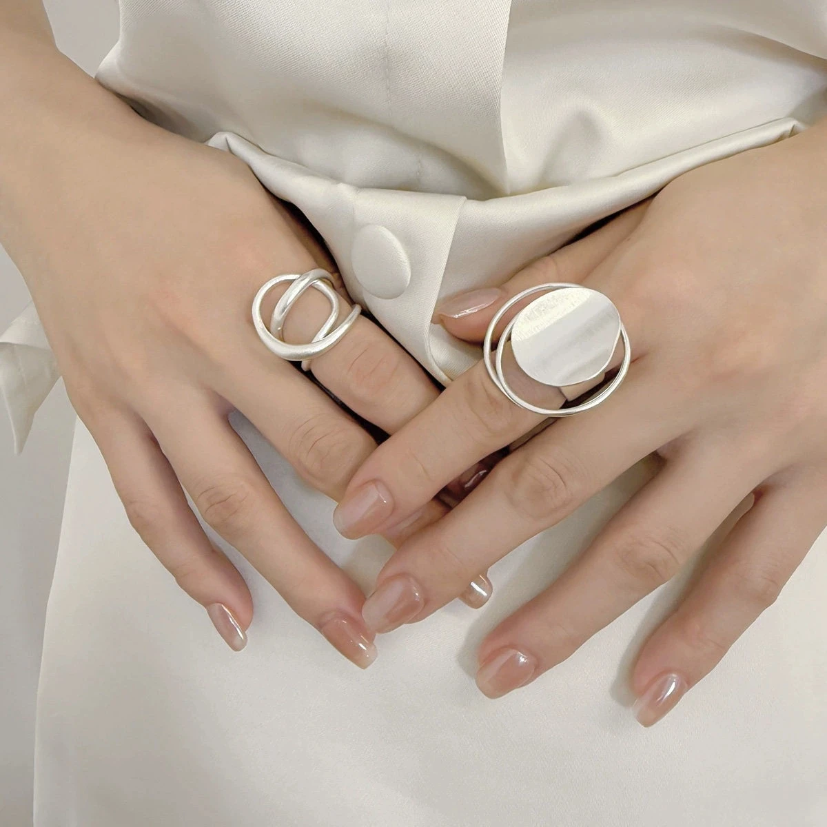 XIYANIKE Irregular Scrub Geometric Lines Adjustable Finger Rings For Women Girl Hip Hop Fashion New Jewelry Gift Party кольцо