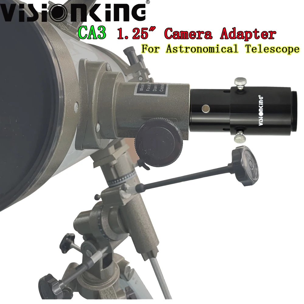 

Visionking Adjustable 1.25" Variable Astronomical Telescope Aluminium T2 T Ring Extended Adapt Prime Focus Eyepiece Projection