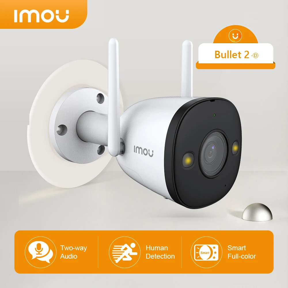 IMOU Bullet 2 1080P Telecamera di sorveglianza wifi esterna Smart Color Visione notturna Conversazione bidirezionale IP67 Notifica allarme