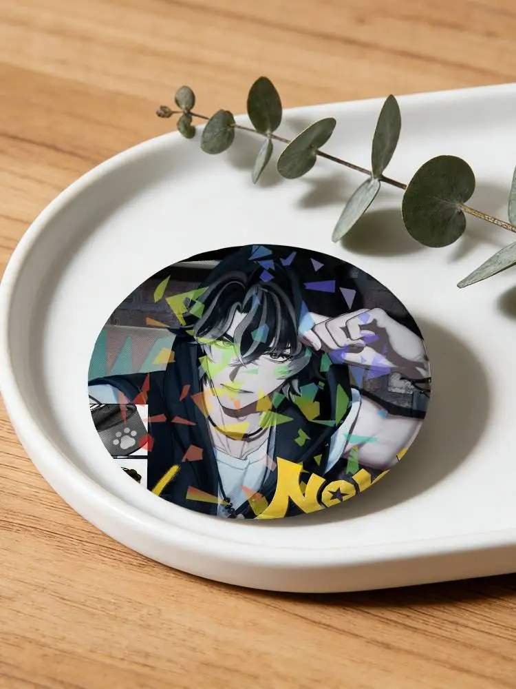 3D Cartoon V-V Project Idol Round Badge Lapel Pins for Backpacks Briefcase Laser Brooch Clothes Gifts