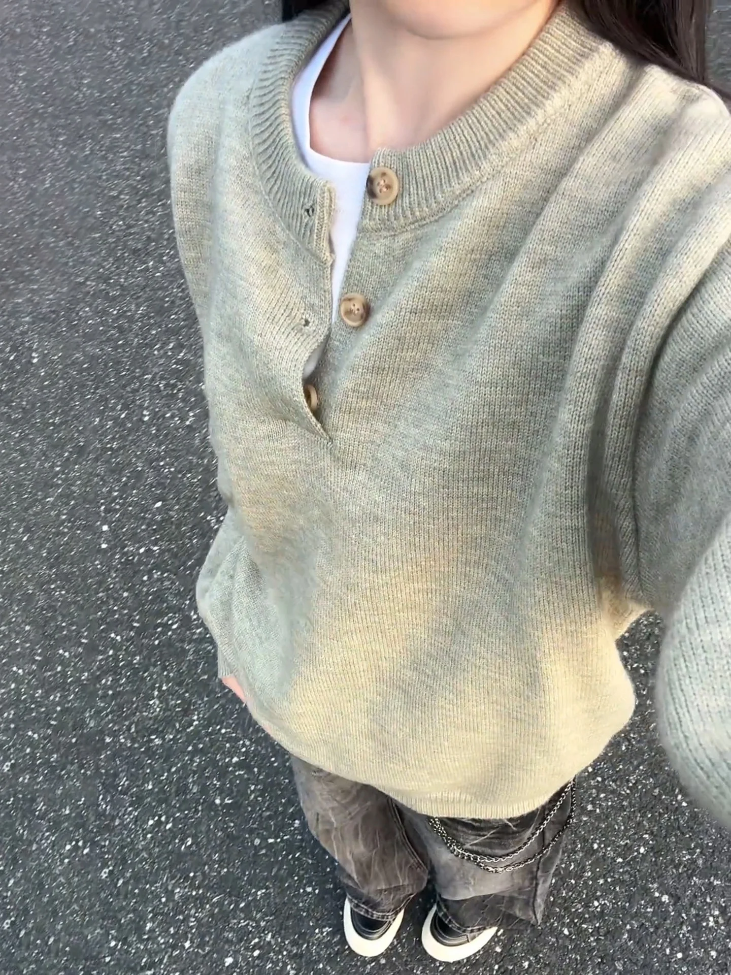 

Ретро-американский мужской вязаный свитер с воротником хенли, осенне-зимний, в стиле кэжуал, базовый слой, верхняя одежда для пар, повседневный стиль