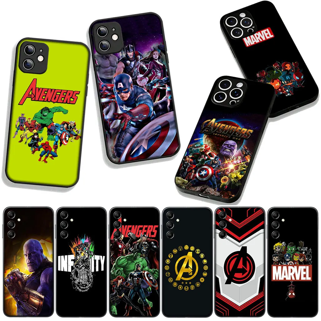 Для Samsung Galaxy A12 A14 A31 A41 A50 A51 A6 A7 A70 A71 A72 A21S M06 M15 Note 20 9 8 10 Чехол Marvel Avengers Thanos Super hero