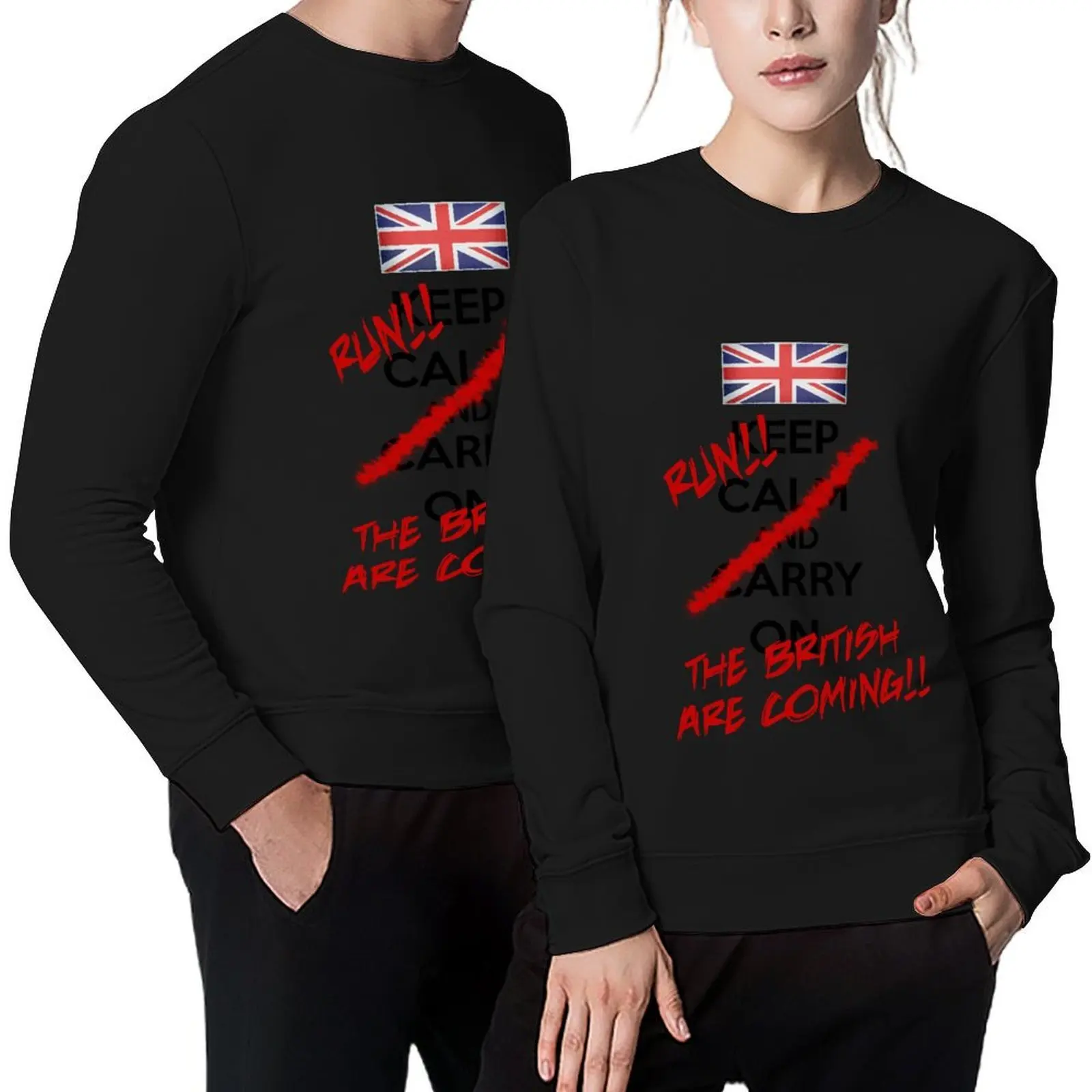 

The British Are Coming! (black text) Pullover mens clothes mens clothing japanese style men's autumn clothes sweatshirt men