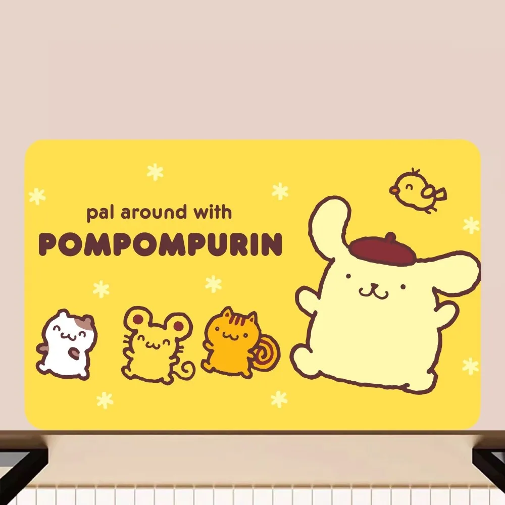 Miniso Sanrio P-Pompompurin Cute Floor Mat Anti-Slip Bathroom Kitchen Bedroom Living Room Entrance Rug Home Decor