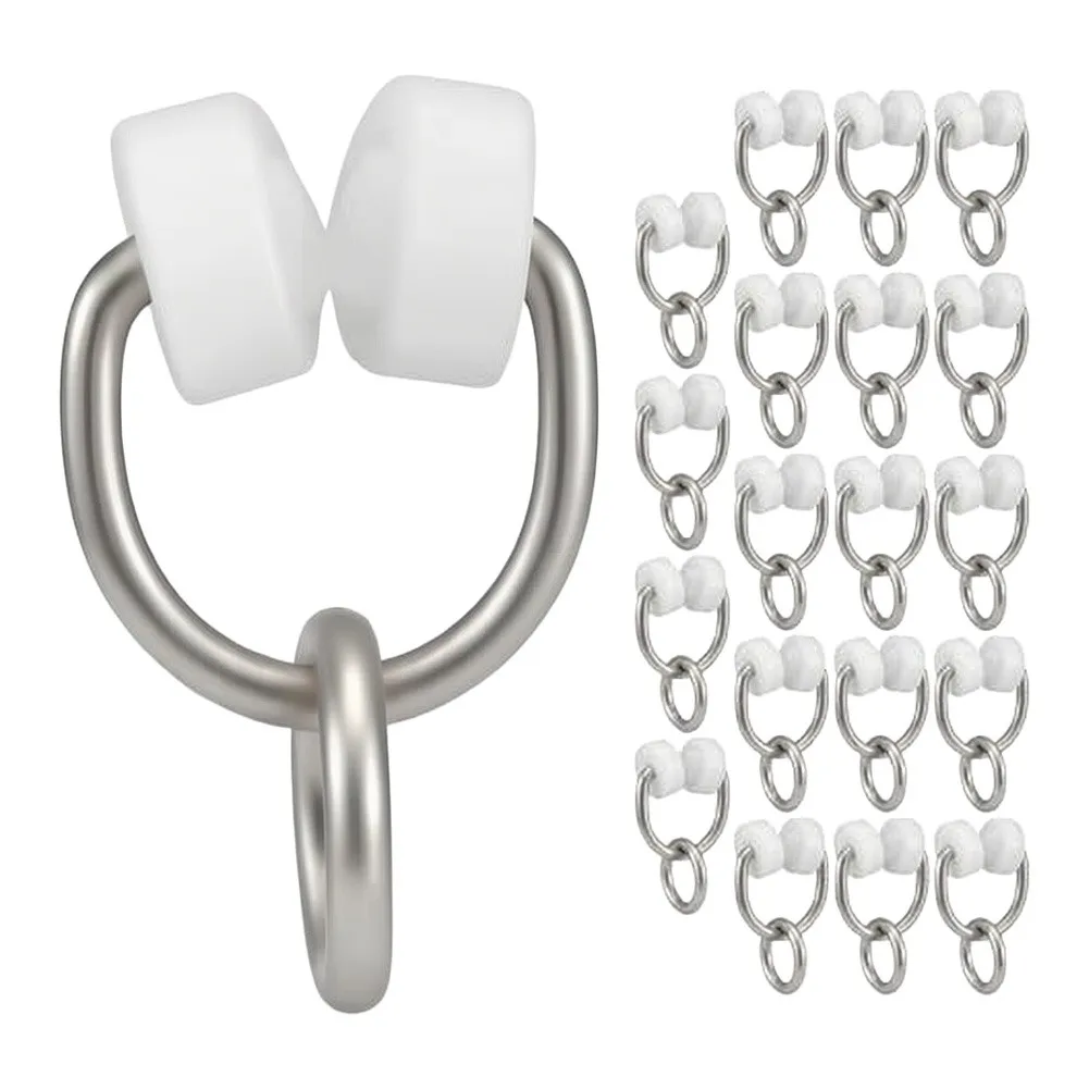 RV Curtain Track Clip Curtain Glider Hooks For Camper Shower Drapes Hooks Rod Inner Track Slides Rollers Gliders Curtain Track