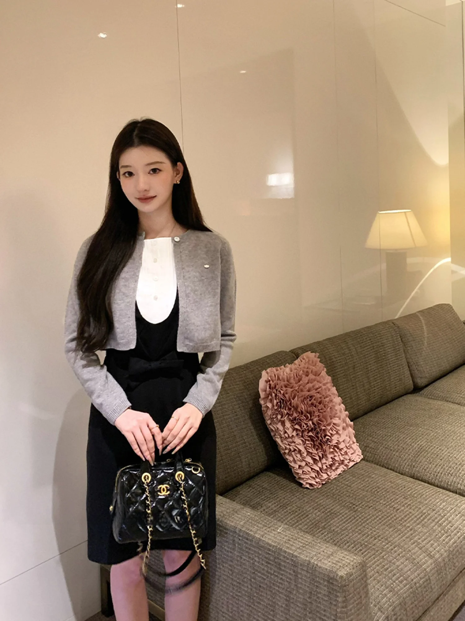 

Mummy Egg Lang New 00% Wool Knitted Open Cardigan Comfortable Autumn Women's Knitwear mat Sle Regular Fit