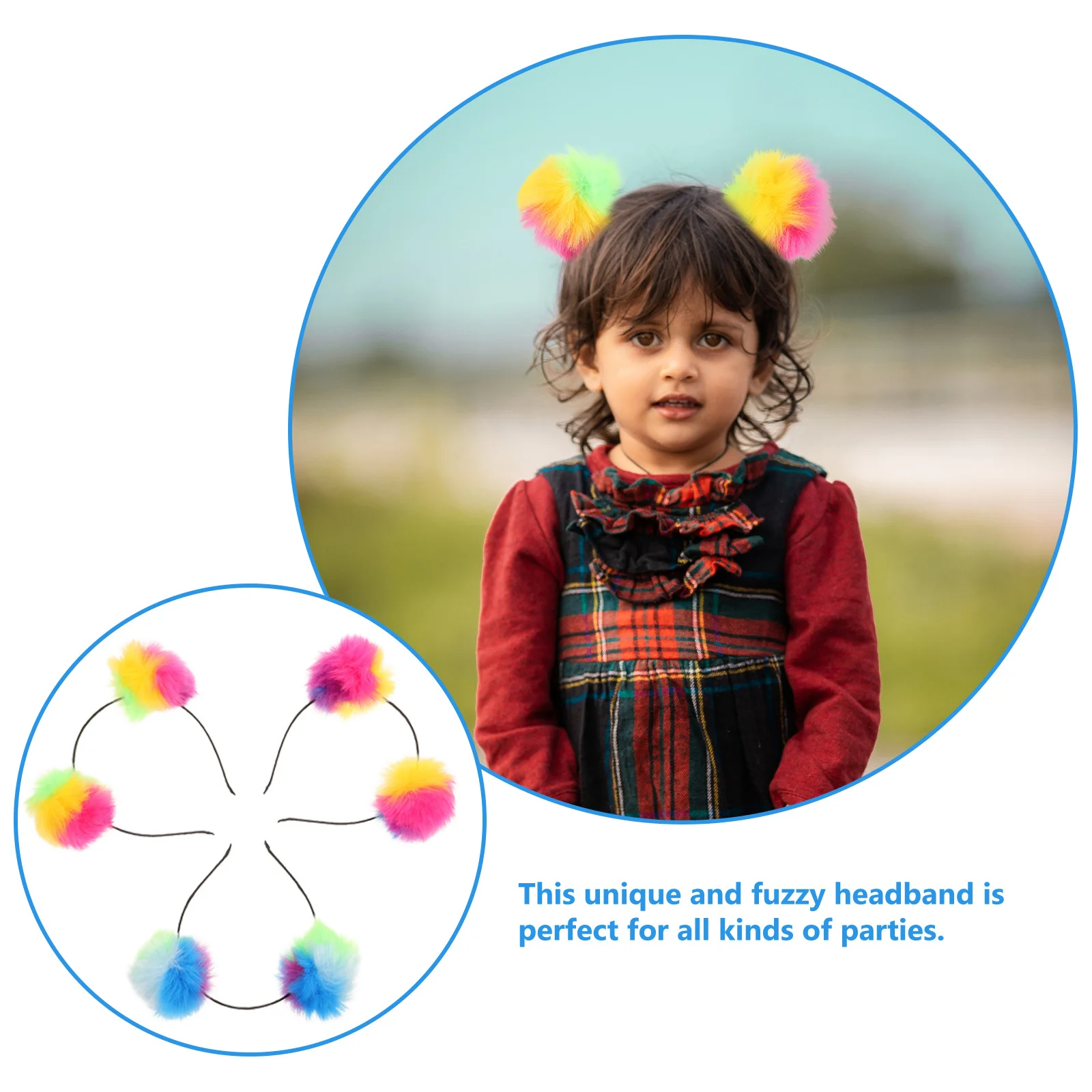 3 stuks pompom bal kat oor hoofdband iriserende band voor kinderen meisjes festival feestkleding kostuum vakantie cadeau idee