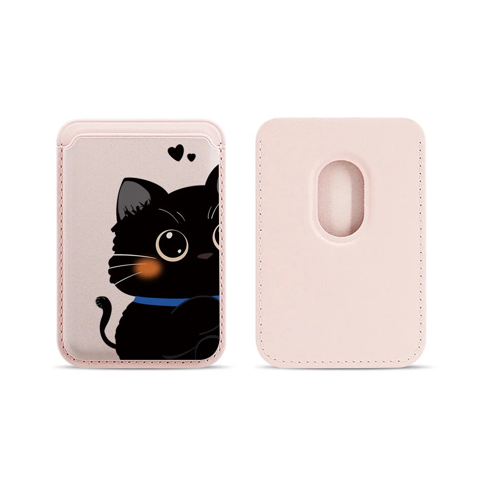 Elegante Katzen-Paar-Leder-Kartenhalter-Handyhülle für Magnetische Hüllen, Geeignet für alle iPhone Magsafe Karten-Handy-Rückseiten-Taschen – Detail 16