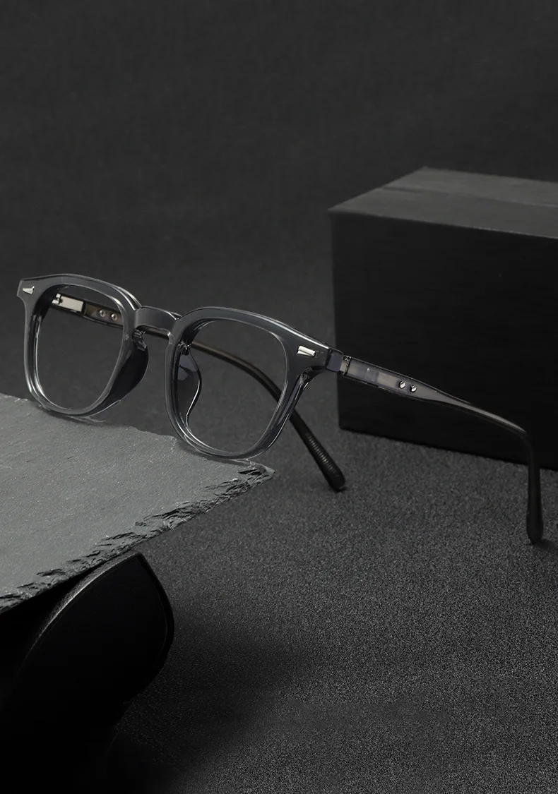 KOCOLIOR Neue hochwertige Anti-Blaulicht-Mechrome Brille für Herren und Damen, literarische Retro-Brille mit kleinem quadratischem Rahmen – Detail 1