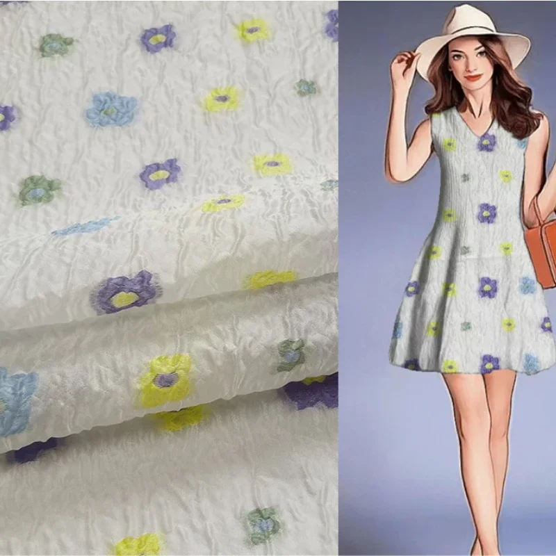 

Жаккардовая ткань из органзы, весна-лето, прозрачное маленькое платье принцессы со свежим вырезом, легкая дышащая брендовая модная ткань