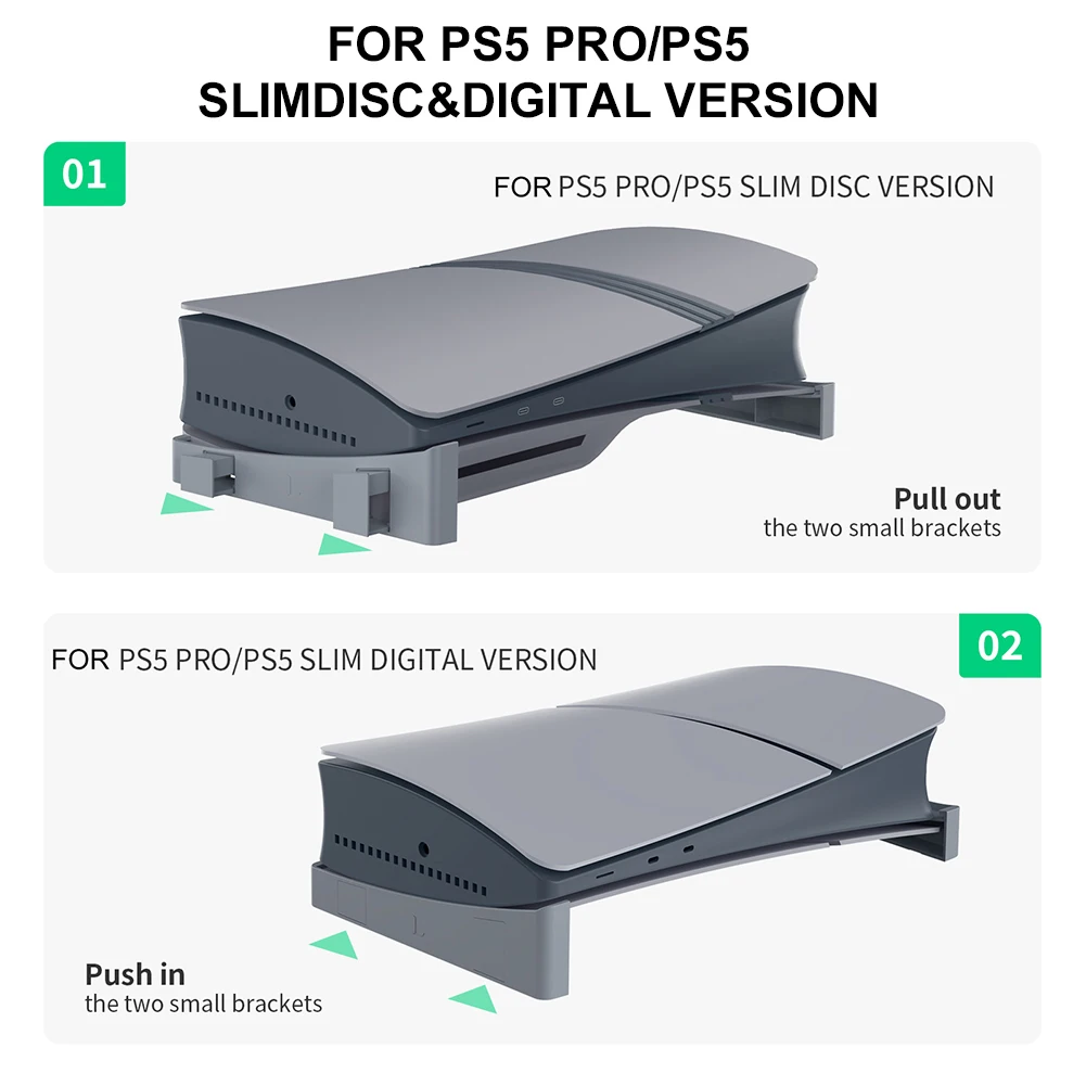 Horizontal Console Stand Base For PS5/PS5 Slim Desk Gaming Consoles Storage Rack for PLAYSTATION 5 Disc & Digital Edition