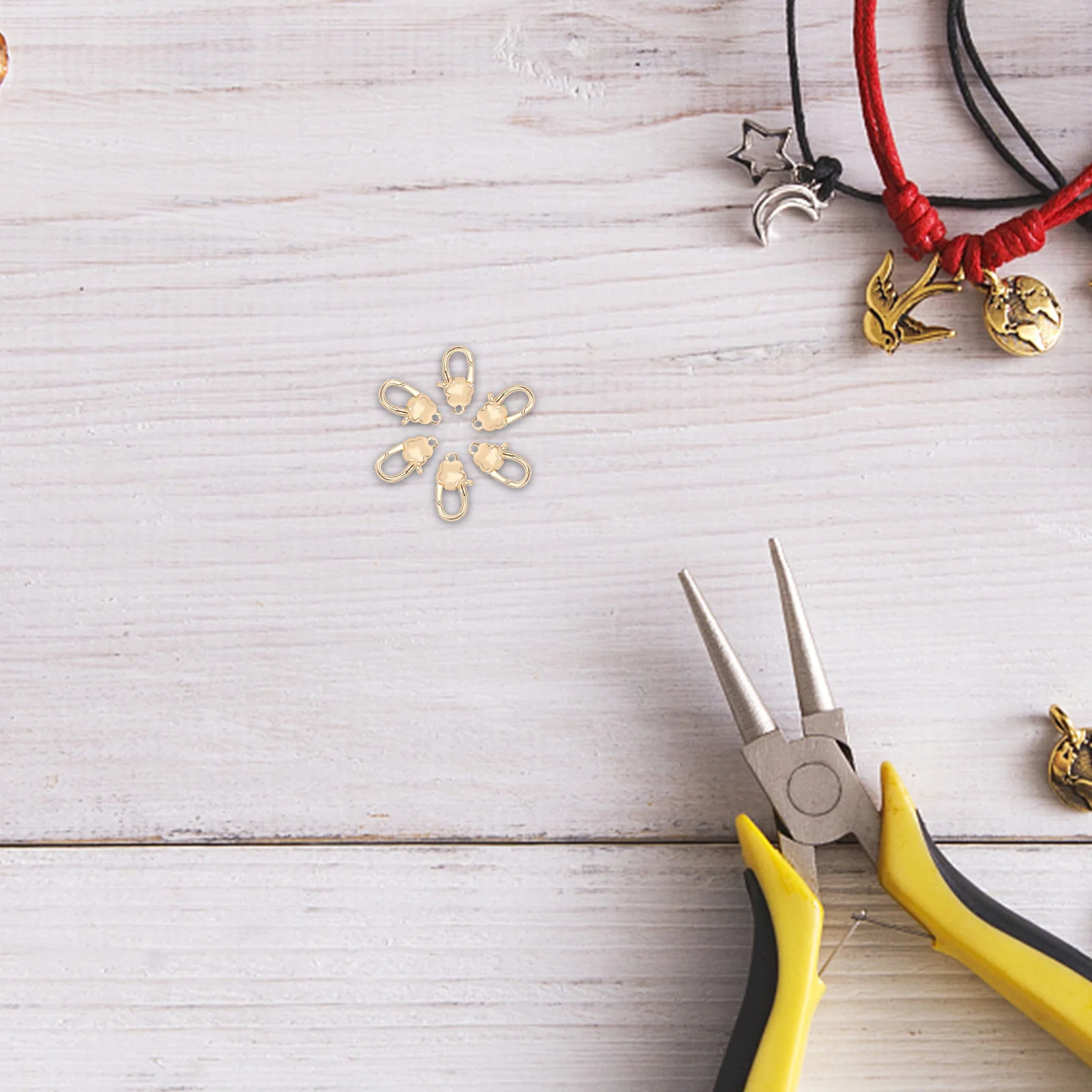 6Pcs Flower Lobster Claw Connectors Stylish Necklace Bracelet Keychain Jewelry DIY Accessories Necklace Lobster Clasps