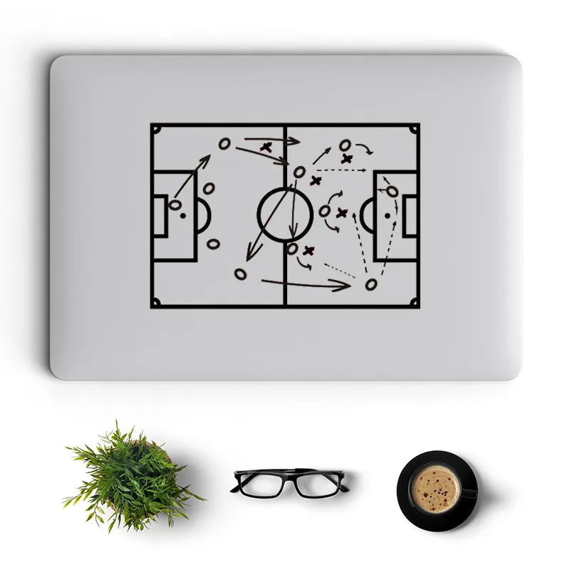 Football Tactics Sketch Vinyl Laptop Sticker for Macbook 13 Pro 14 Air Retina 15 Mac Cover Skin HP Dell Msi Asus Notebook Decal